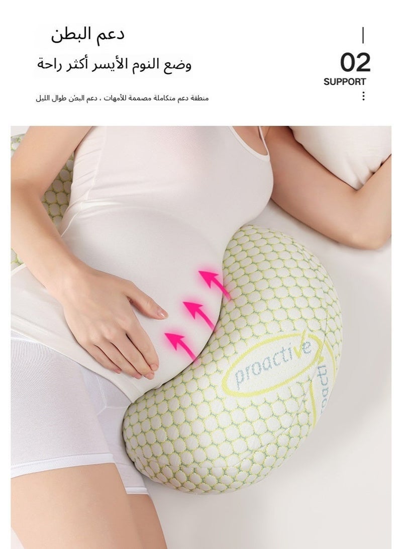 U-Shaped Pregnancy Pillow for Sleeping, Full Body Maternity Pillow with Back, Belly & Leg Support – Soft, Breathable Cotton Cover for Pregnant Women Comfort - Image 5